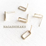 長四角 △□枠ピアスポスト 5ペア