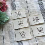 【再販３】10枚set／やわらかコットンタグ　３３mm ハンドメイドタグ＊ パンダ ＊うさぎ＊ 〜cuddly 〜手作り〜