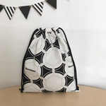 サッカーボール柄の巾着（大）★体操服・お着替え袋 男の子