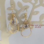 《再販》ダブル雫ピアス
