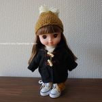 再１０　ラスト完売後の製作は未定です♡　ソランちゃん服　メルちゃん服　ダッフルコート　ブラック　黒　ソランちゃん　メルちゃん　レミンちゃん