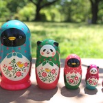 ペンギンとパンダのマトリョーシカ　５人組