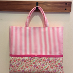 《maity311様オーダー品》花柄×ピンクストライプ♡リボンレッスンセット【入園・入学】