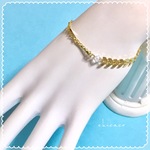 SALE♥SWAROVSKI＆リーフのチェーンブレスレット