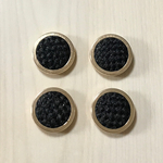 BLACK TWEED GOLD FLAME ROUND CABOCHON PARTS