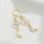 ❤SALE❤*P97***淡水パール＆透かしパーツ☆ピアス
