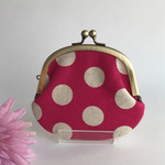 [再販] がま口小銭入れ   ドット柄(ピンク)