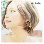  No.B054 お洒落⁂ ゴールド オーバルリング ピアス / イヤリング