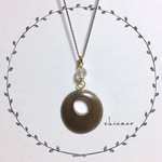 天然石水晶と🌳woodのペンダント グレーウッド