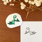 消しゴムはんこ 小鳥とすずらん