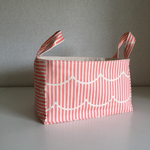 ぬの☆はこ   scallop＆stripe ピンク