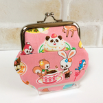 パティシエになっちゃったレトロ動物☆ピンク*7.5cmがま口ポーチ