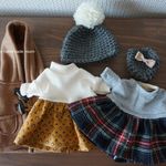 たろじろ様専用ページ♡　ソランちゃん　メルちゃん　服　４点セット　ダッフルコート　ワンピース２点　ニット帽とバッグ