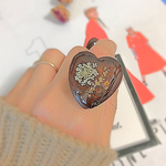 ウッドフラワーハートリング♡