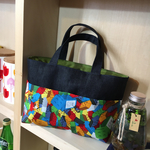 可愛いブロック柄 BAG  IN BAG  収納力抜群！！
