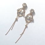【再販】スワロフスキーとメタルフープピアス