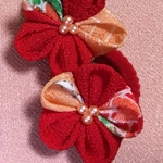 【5色展開 2個セット販売】つまみ細工の紅梅ヘアゴム ベビー&幼児向け