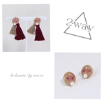 2wayピアス**タッセル付き  小花パールピアス