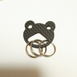 カエルさんキーリング  カーボン