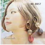 No.B057 お洒落⁂ オーバルリング×星柄 ピアス / イヤリング