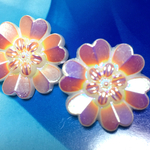 ホワイトAB🌸チェコガラスボタン