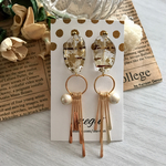 模様入りクリアパーツ✱ロングピアス