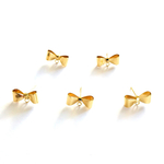 「#1478」 立体 ゴールド リボン ピアス 金具 ✴︎2個セット リボン