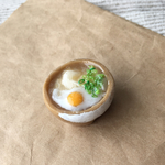 樹脂粘土の月見うどん