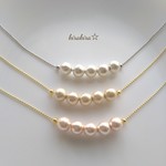 3色＊選べるコットンパール40&50cmネックレスG（S）