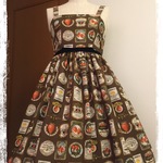 【受注生産】いちごラベルジャンパースカート★ブラウン★カチューシャセット