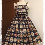 【受注生産】いちごラベルジャンパースカート★ネイビー★カチューシャセット