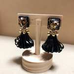 gold stoneレザータッセルピアス✩︎⡱