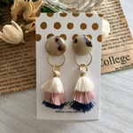 春カラーグラデーションタッセル✱ピアス