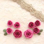 【薔薇パーツ＊《ワインレッド》】