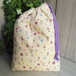 巾着袋(24cm×18cm)＊給食袋＊入園入学/通園通学【105-A】