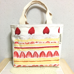 【オーダー品】ストロベリーケーキ♡トートバッグ