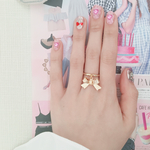揺れる Dior リボン リング