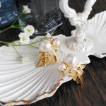 揺れるリーフのBouquet＊ピアス&イヤリング(B)