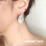 ++ メダイとバックチェーンのピアス / シルバー ++