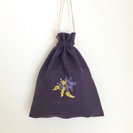 ミモザ・プルプレア のリネン巾着