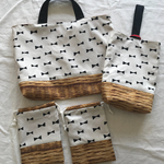 rena-tan様オーダー品☆ リボン×バスケット柄レッスンバッグ&シューズケースセット