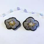 flower刺繍ピアス【GY】