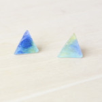 【plastic♥Romantic】キャンパス三角ピアス(blue)