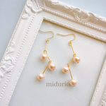 再販2 ベージュパール スイングピアス イヤリング