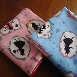お名前スタンプ押 します♪名前タグ付ガーゼハンカチ2枚セット
