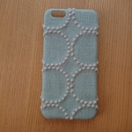 *受注製作*ミナペルホネン*タンバリン*スモークブルー×薄紅藤*mina  perhonen*iPhoneケース*iPhoneカバー*スマホケース*スマホカバー
