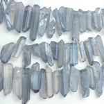 【アッシュグレー】天然水晶 クリスタル 氷柱 穴開き ハンドメイド パーツ