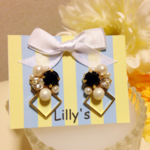 新色♡スワロフスキーとパールのマーメイドピアス
