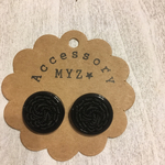 【刺繍ブラック】ピアスイヤリング
