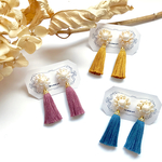 10色から選べる＊15AWお花×タッセルの大ぶりピアス・イヤリング